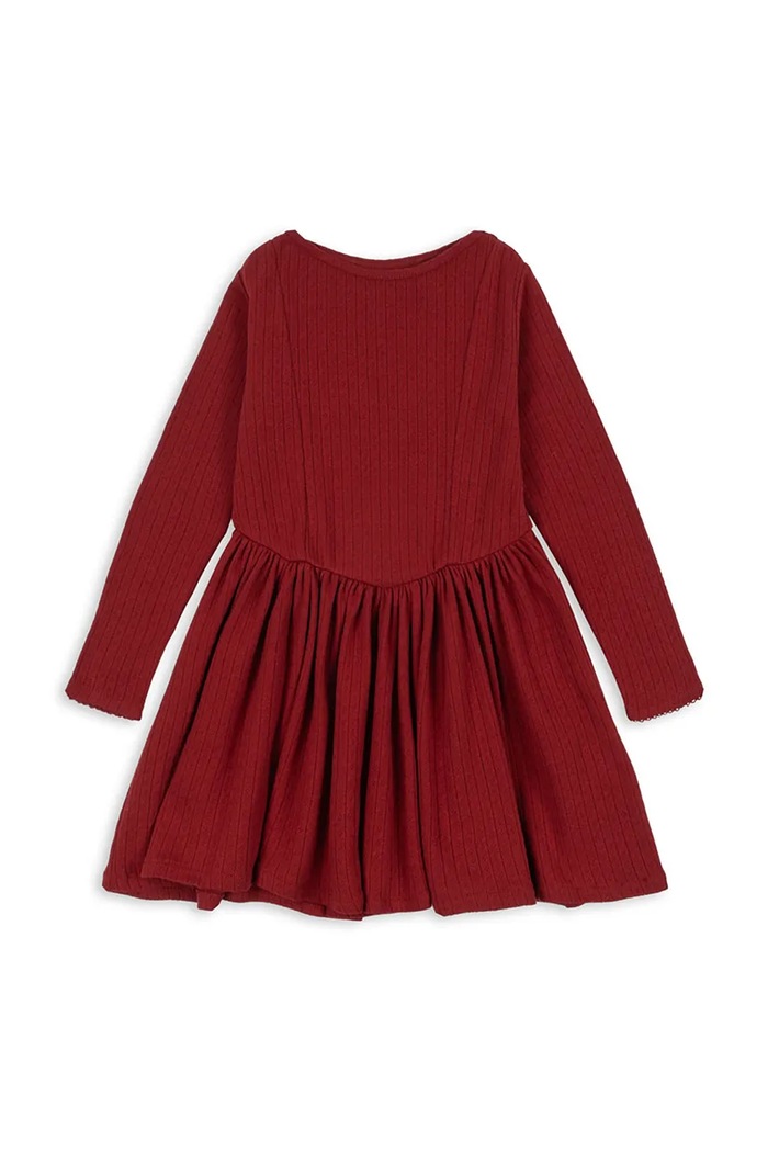 Dětské bavlněné šaty Konges Sløjd MINNIE DRESS GOTS KS104376.9BYA červená AW25