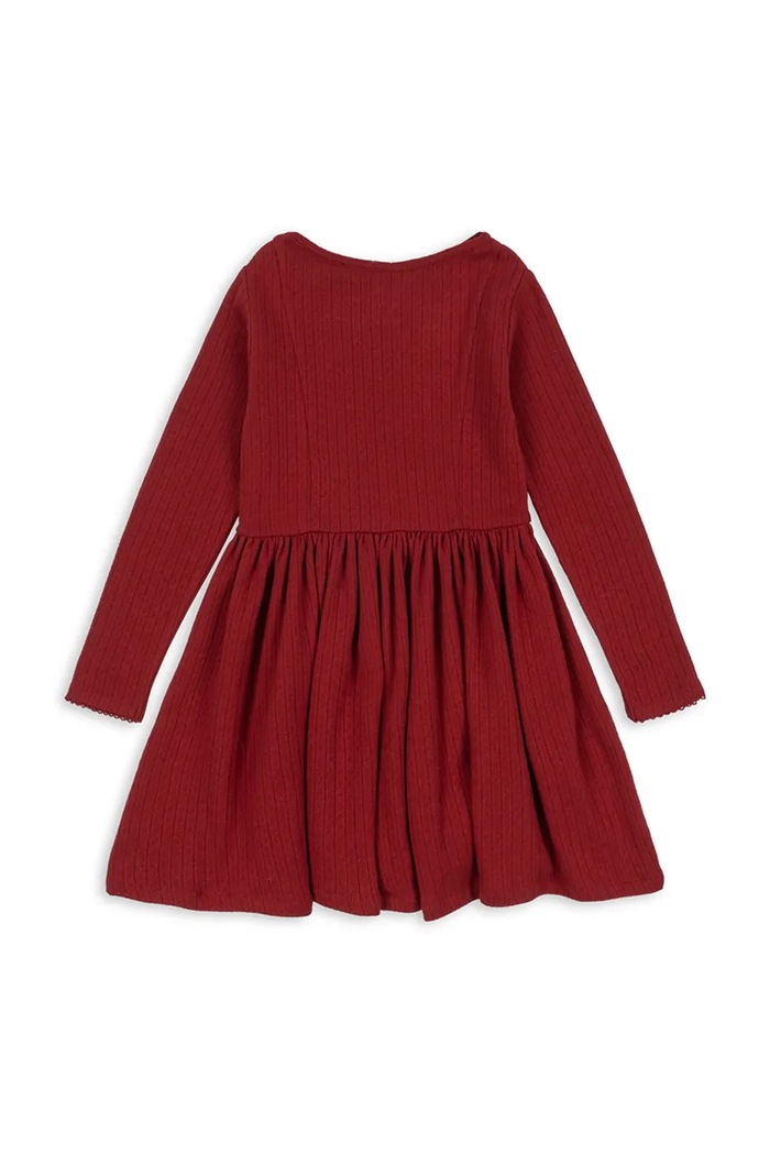 DÍVKA Dětské bavlněné šaty Konges Sløjd MINNIE DRESS GOTS KS104376.9BYA červená