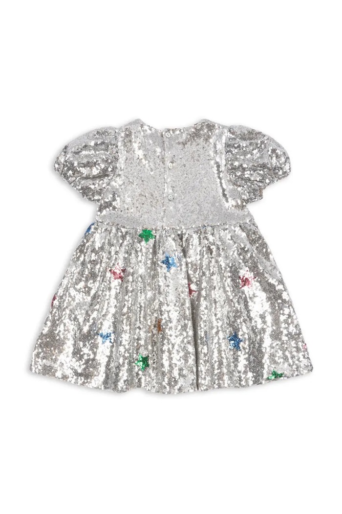 Konges Sløjd sukienka dziecięca STARLA STAR DUST DRESS KS104435.9BYA srebrny AW25