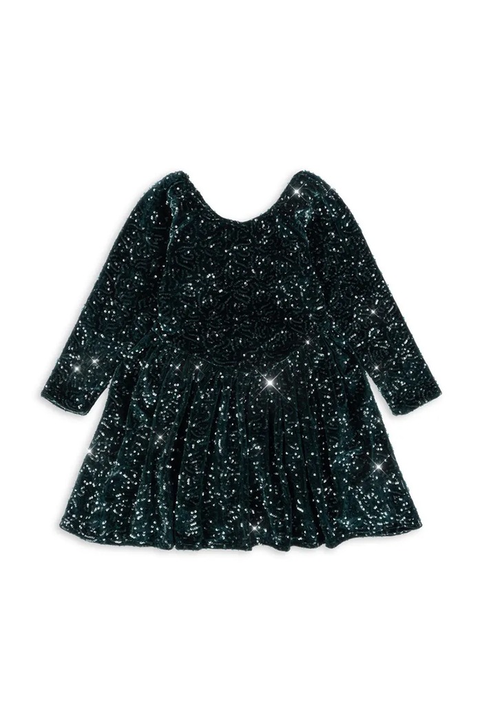 Konges Sløjd sukienka dziecięca VIOLA DRESS KS104464.9BYA zielony AW25