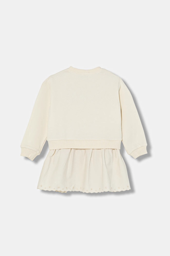 United Colors of Benetton sukienka dziecięca 345ZGV02L.P.Seasonal beżowy AW25