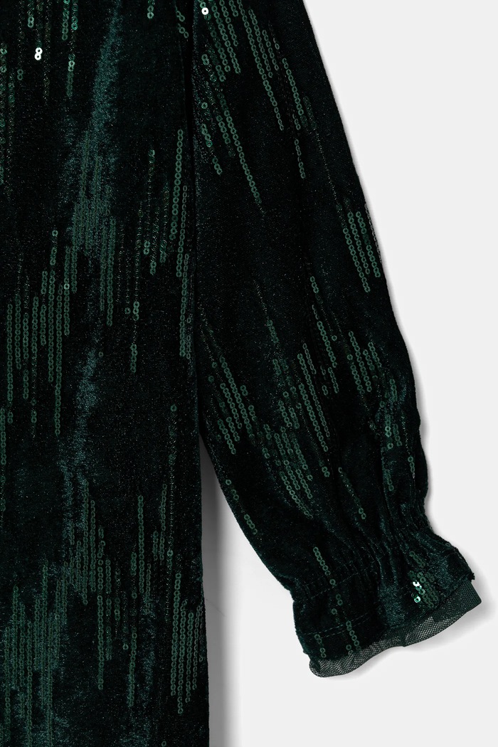 Dziewczynka United Colors of Benetton sukienka dziecięca 4OZGCV03P.G.Seasonal zielony
