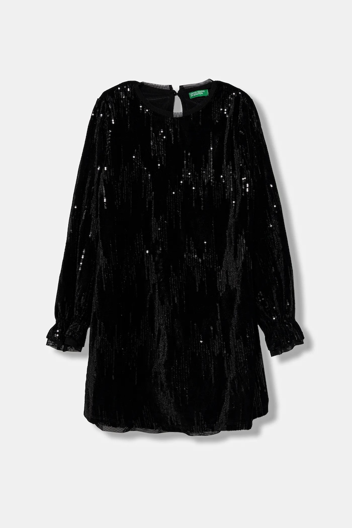 United Colors of Benetton sukienka dziecięca długi czarny 4OZGCV03P.G.Seasonal
