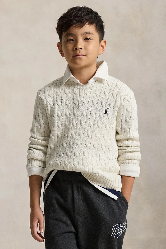 Bavlněný svetr Polo Ralph Lauren tenká bílá 323702674024
