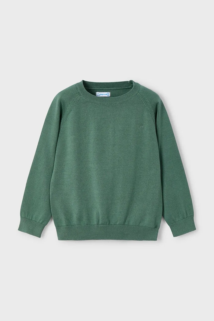 Mayoral sweter bawełniany dziecięcy 323.5A.Mini.9BYA zielony AW25
