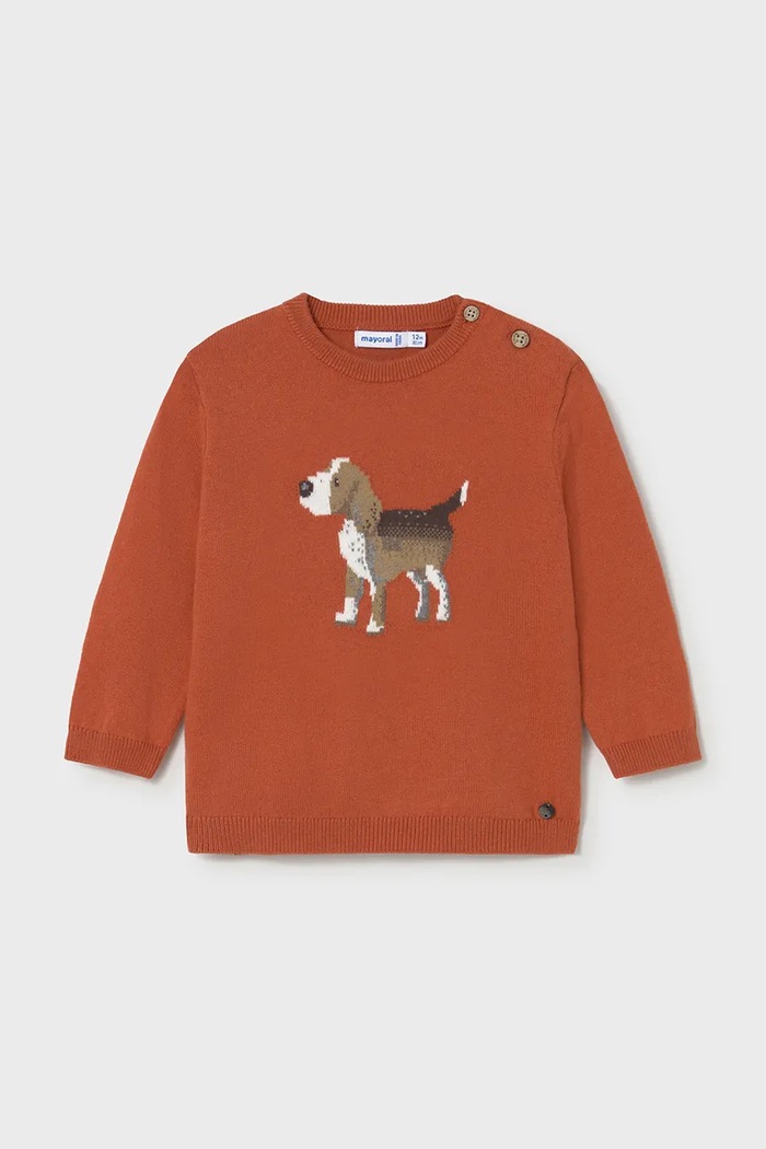 Mayoral sweter z domieszką wełny dziecięcy z domieszką wełny pomarańczowy 2343.3D.Baby.9BYA