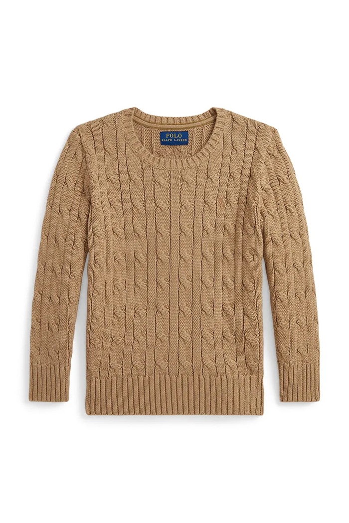 Polo Ralph Lauren sweter bawełniany 322702674082 brązowy AW25