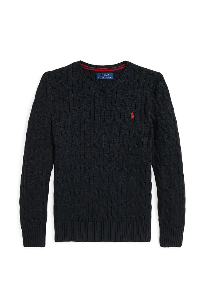 Bavlnený sveter Polo Ralph Lauren stredne hrubá čierna 323702674061