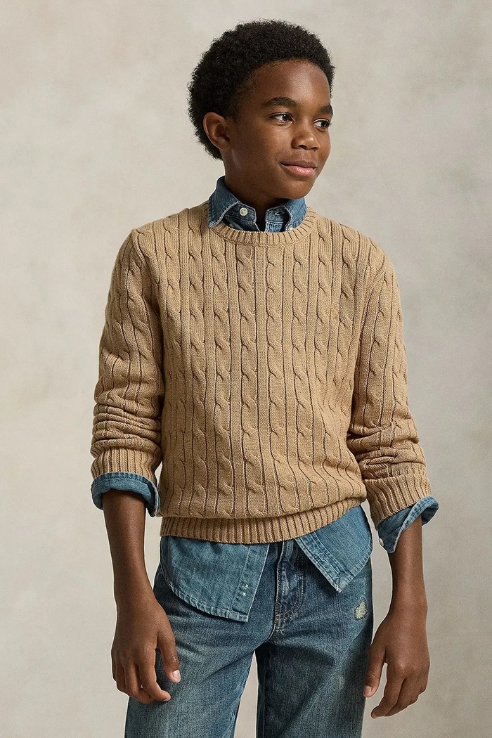 Polo Ralph Lauren sweter bawełniany pozostałe brązowy 323702674082