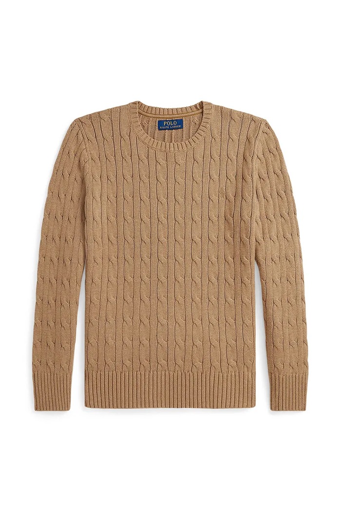 Polo Ralph Lauren sweter bawełniany 323702674082 brązowy AW25