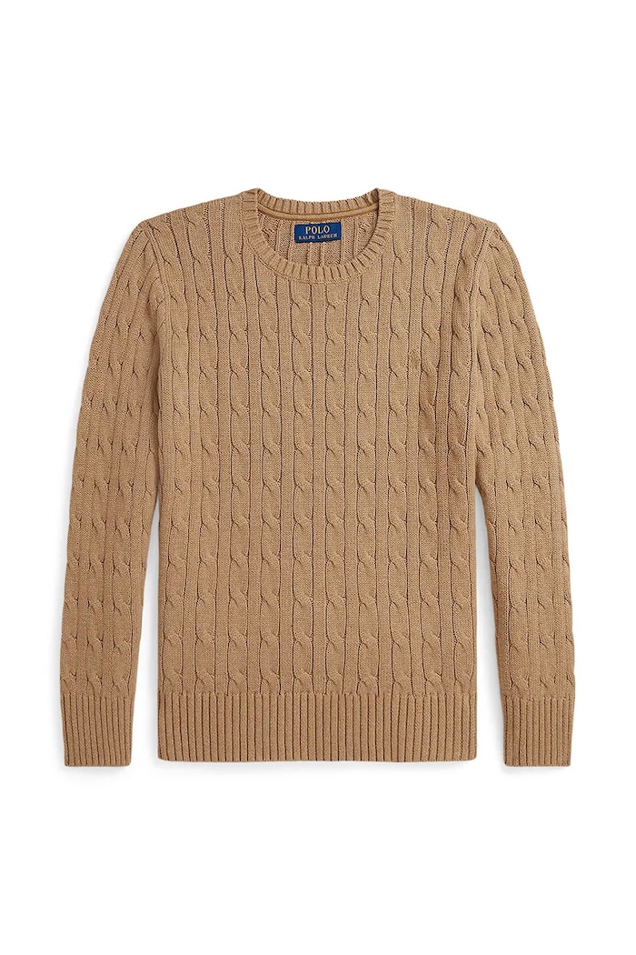 Polo Ralph Lauren sweter bawełniany 323702674082 brązowy AW25