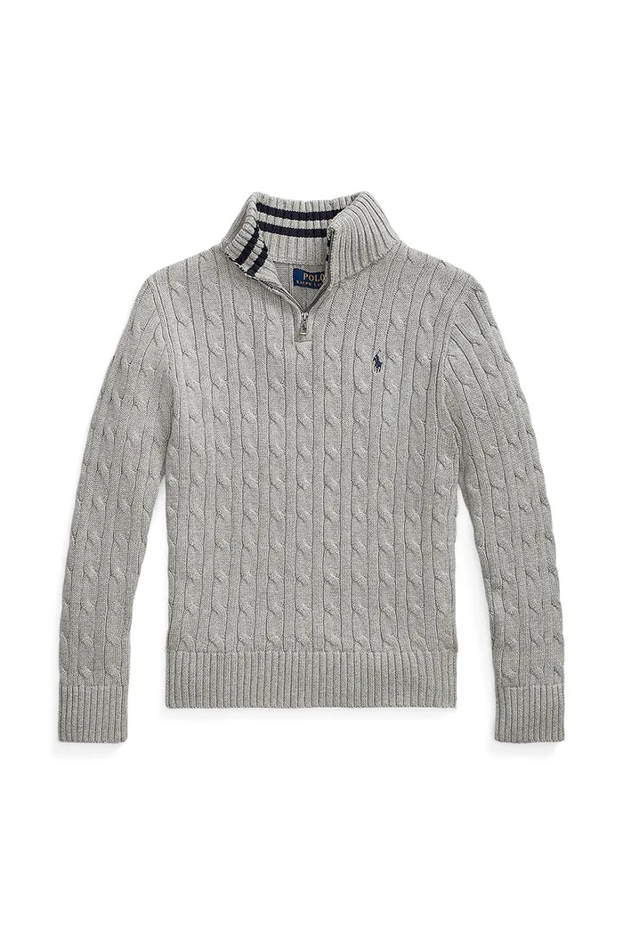 Polo Ralph Lauren pulover de bumbac 323868894010 gri AW25