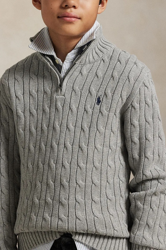 Polo Ralph Lauren pulover de bumbac 323868894010 gri