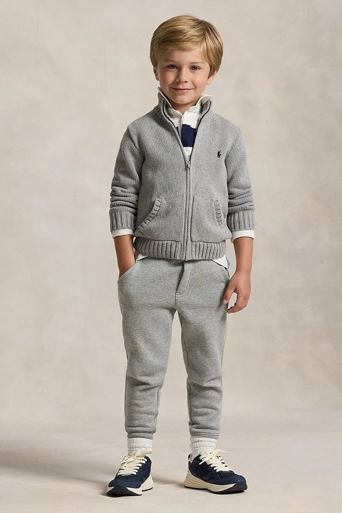 Дитячий бавовняний кардиган Polo Ralph Lauren Polo Ralph Lauren 322799411026 сірий