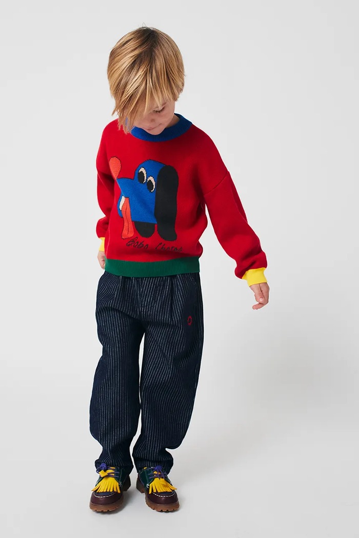 Bobo Choses pulover de bumbac pentru copii Doggy Mate 225AC111 rosu