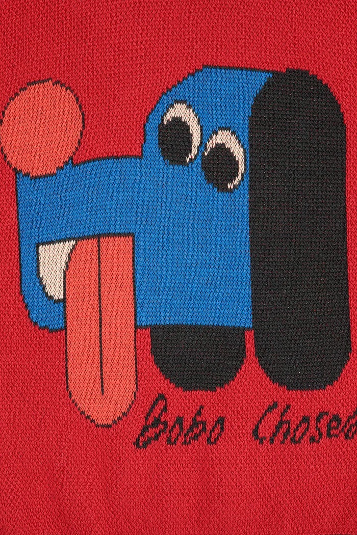Băieți Bobo Choses pulover de bumbac pentru copii Doggy Mate 225AC111 rosu