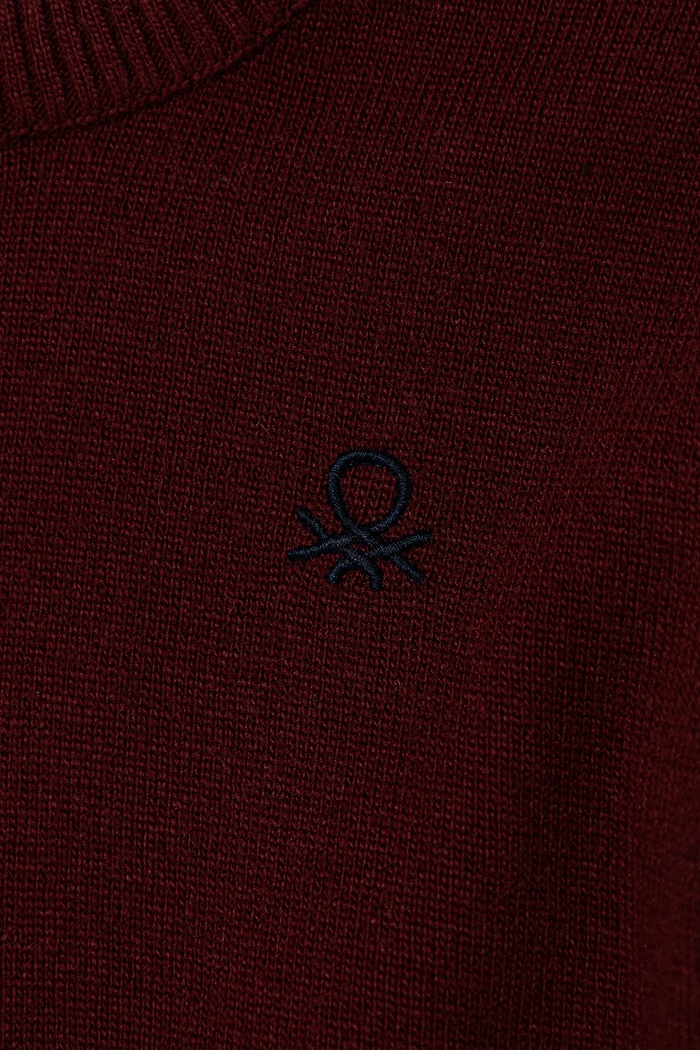 Chłopiec United Colors of Benetton sweter z dodatkiem wełny dziecięcy 1041H1025.P.Season.9BYA bordowy