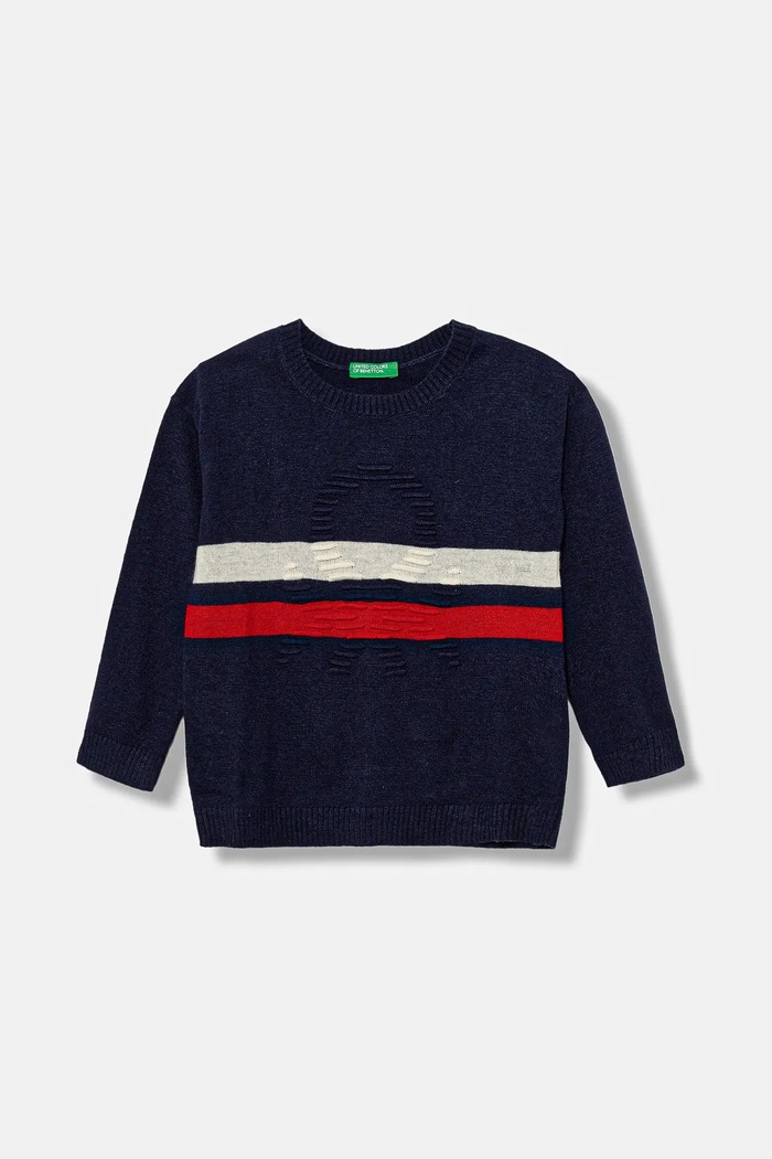 United Colors of Benetton sweter z domieszką wełny dziecięcy pozostałe granatowy 1041H102X.P.seasonal
