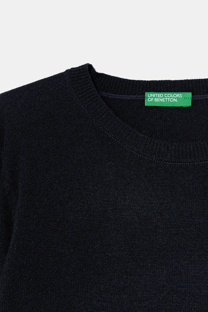 Chłopiec United Colors of Benetton Sweter z dodatkiem wełny dziecięcy 106WC108R.G.seasonal granatowy