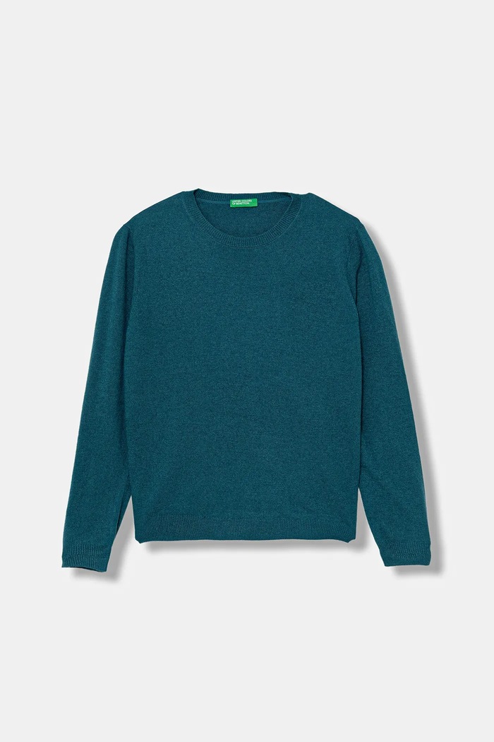 United Colors of Benetton sweter z dodatkiem wełny dziecięcy cienka turkusowy 106WC108R.G.seasonal