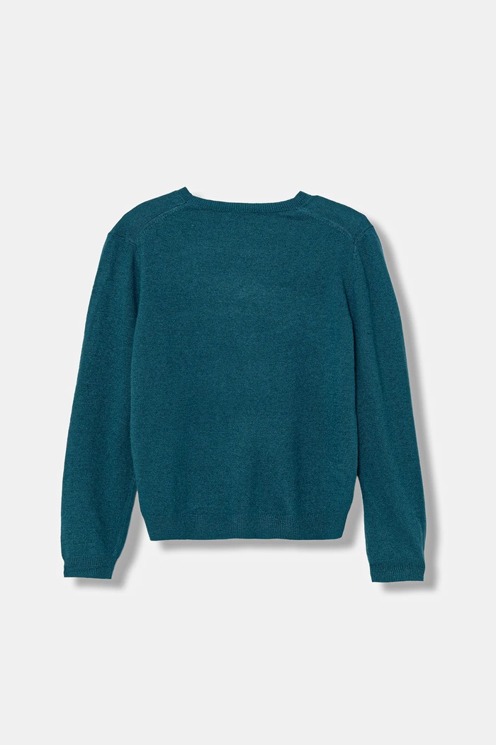 United Colors of Benetton sweter z dodatkiem wełny dziecięcy 106WC108R.G.seasonal turkusowy AW25