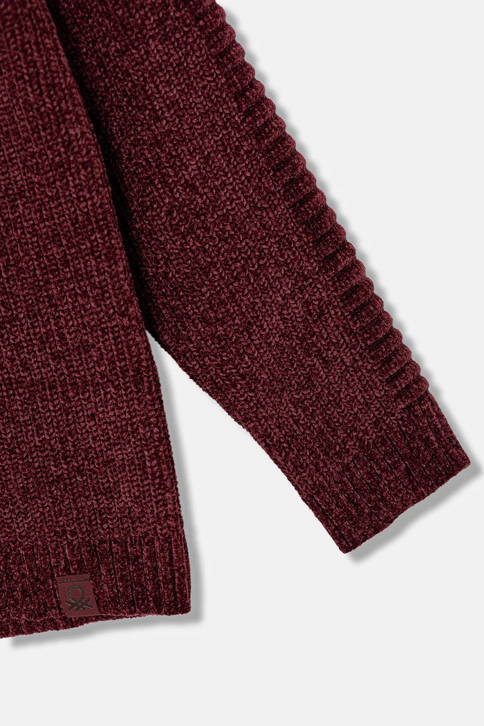 Chłopiec United Colors of Benetton sweter dziecięcy 16CLC108T.G.seasonal bordowy