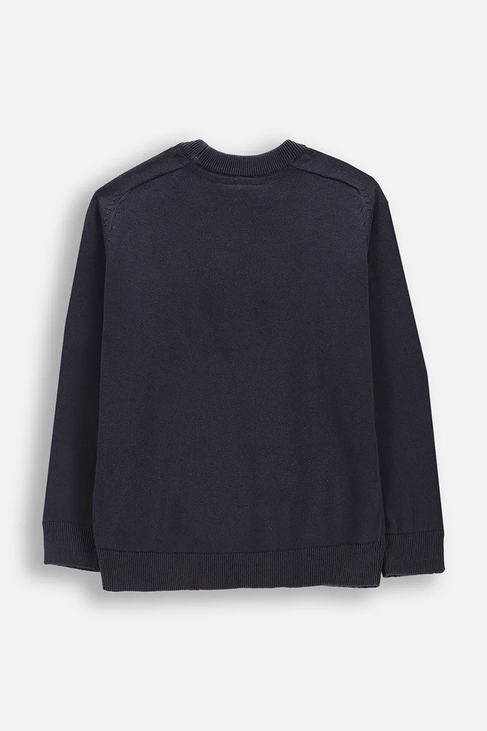 Detský bavlnený sveter Coccodrillo ZC5172103EJB tmavomodrá AW25