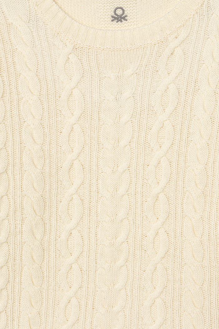 CHLAPEC Dětský svetr s příměsí vlny United Colors of Benetton 1344C107G.G.reproposed béžová