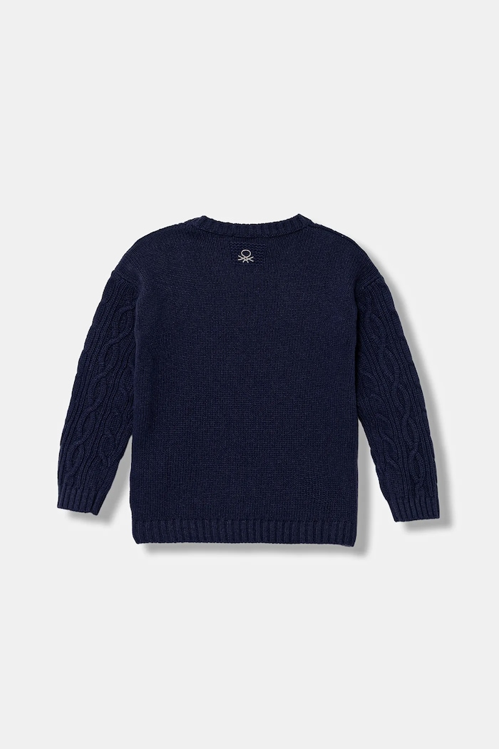 United Colors of Benetton sweter z dodatkiem wełny dziecięcy 1344G100R.P.reproposed granatowy AW25