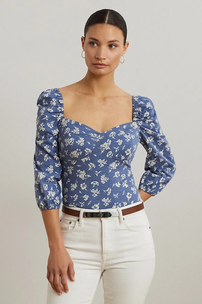 Топ Lauren Ralph Lauren квадратно син 200971027