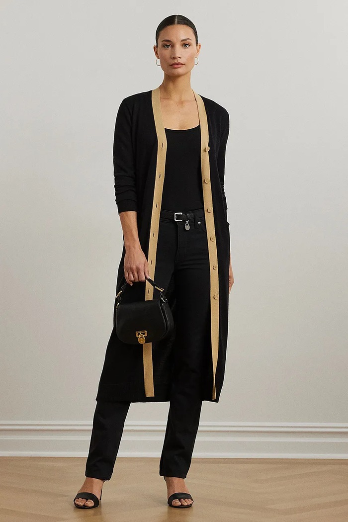 Lauren Ralph Lauren pulover subtiri negru 200971355