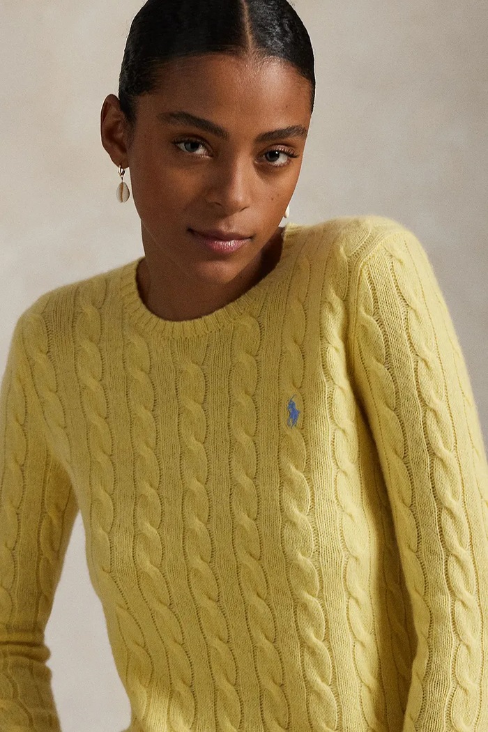 Polo Ralph Lauren светр з додаванням кашеміру жіночий жовтий 211971865