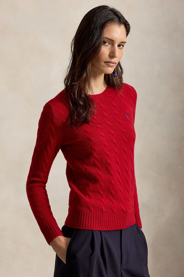 Polo Ralph Lauren Пуловер дамски с добавен кашмир червен 211971865