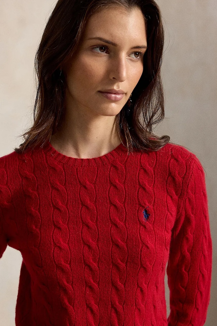 Пуловер дамски с добавен кашмир Polo Ralph Lauren 211971865 червен