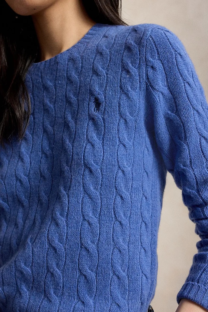 Polo Ralph Lauren sweter damski z dodatkiem kaszmiru niebieski 211971865