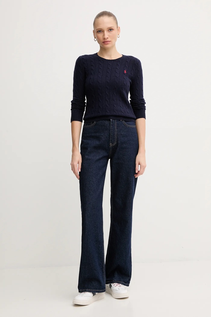 Polo Ralph Lauren maglione da donna con misto cashmere 211971865 blu navy AW25