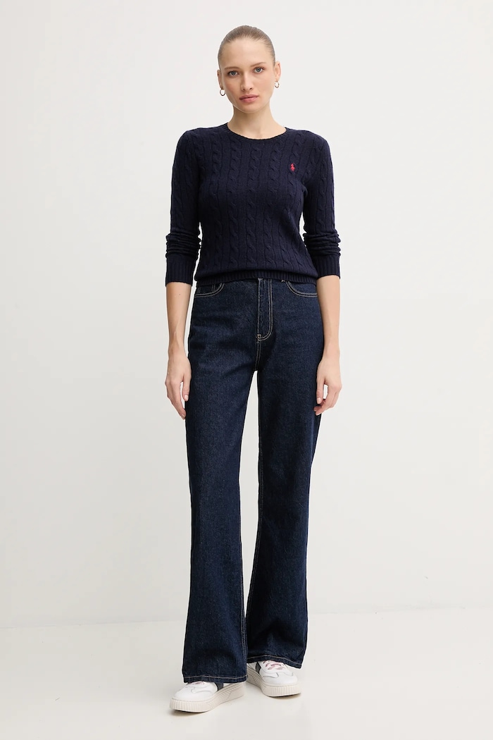 Polo Ralph Lauren maglione da donna con misto cashmere 211971865 blu navy AW25