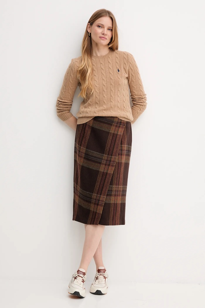 Polo Ralph Lauren pulover cu amestec de cașmir pentru femei 211971865 bej AW25