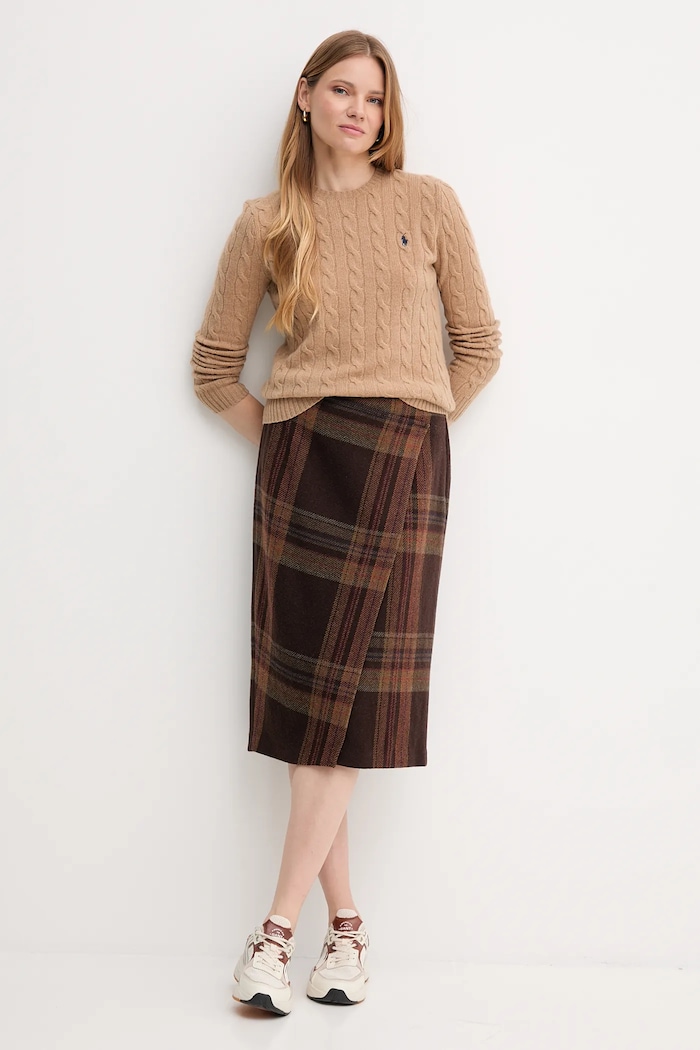 Polo Ralph Lauren pulover cu amestec de cașmir pentru femei 211971865 bej AW25