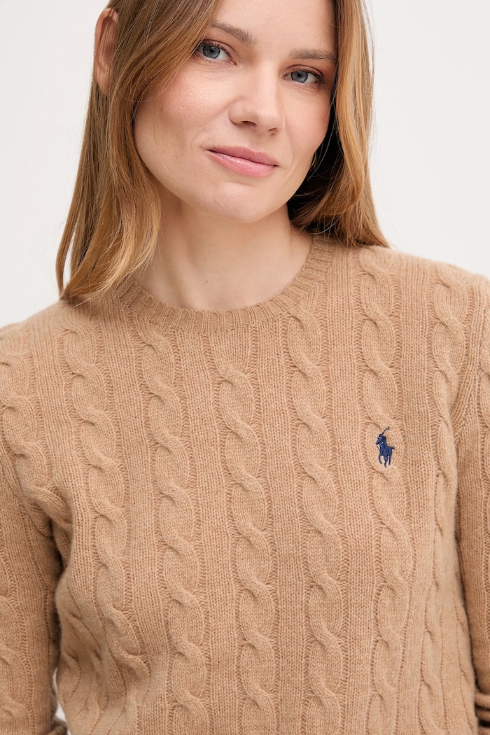 Polo Ralph Lauren pulover cu amestec de cașmir pentru femei bej 211971865