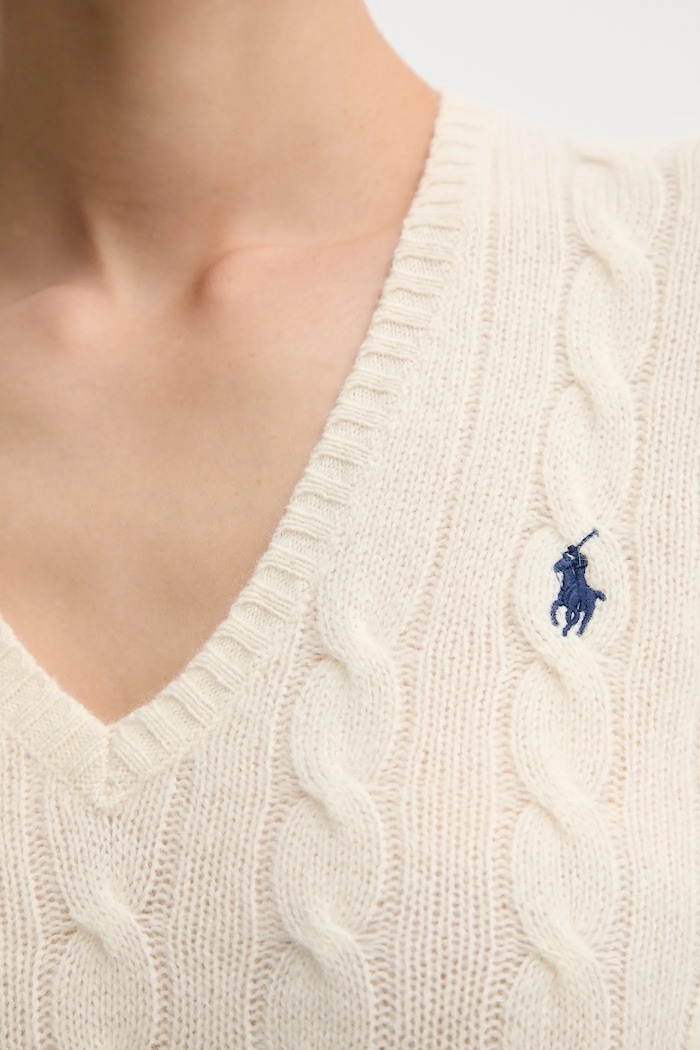 Polo Ralph Lauren пуловер дамски от вълна 211971866 бежов