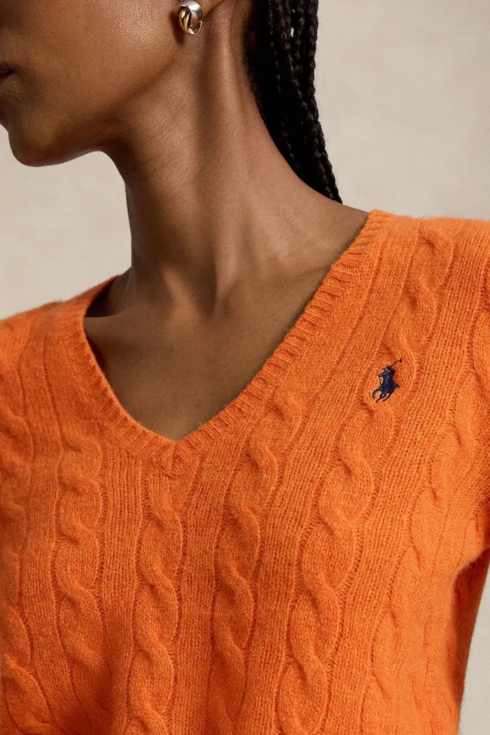 Polo Ralph Lauren svetr dámský vlněný oranžová 211971866