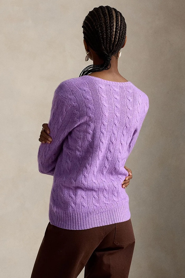 Polo Ralph Lauren sweter damski wełniany 211971866 fioletowy AW25
