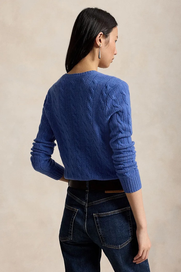 Polo Ralph Lauren sweter damski wełniany 211971866 niebieski AW25