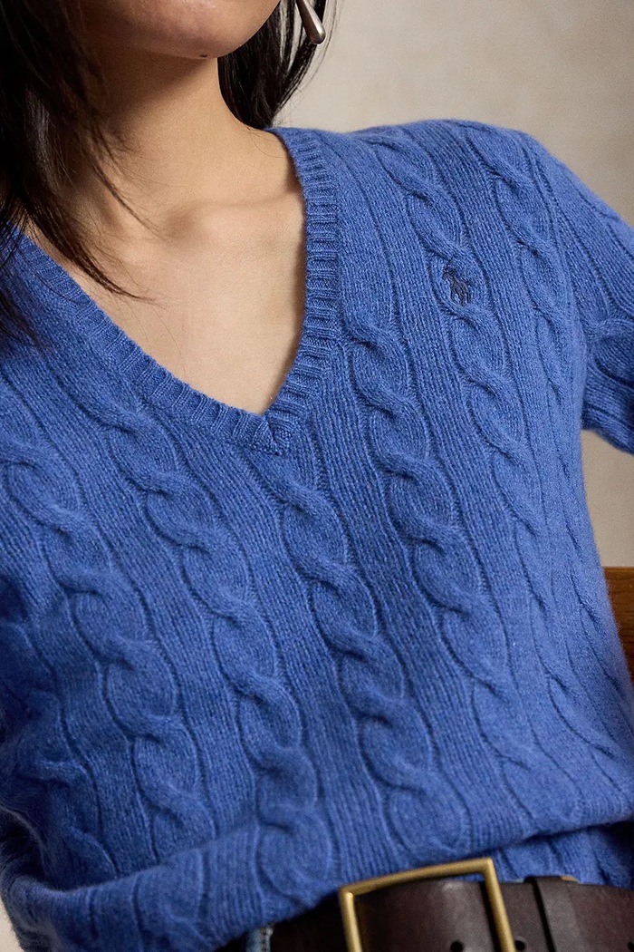 Polo Ralph Lauren sweter damski wełniany 211971866 niebieski