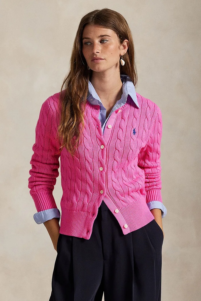 Polo Ralph Lauren ζακέτα Γυναικεία βαμβακερή λεπτό ροζ 211971868