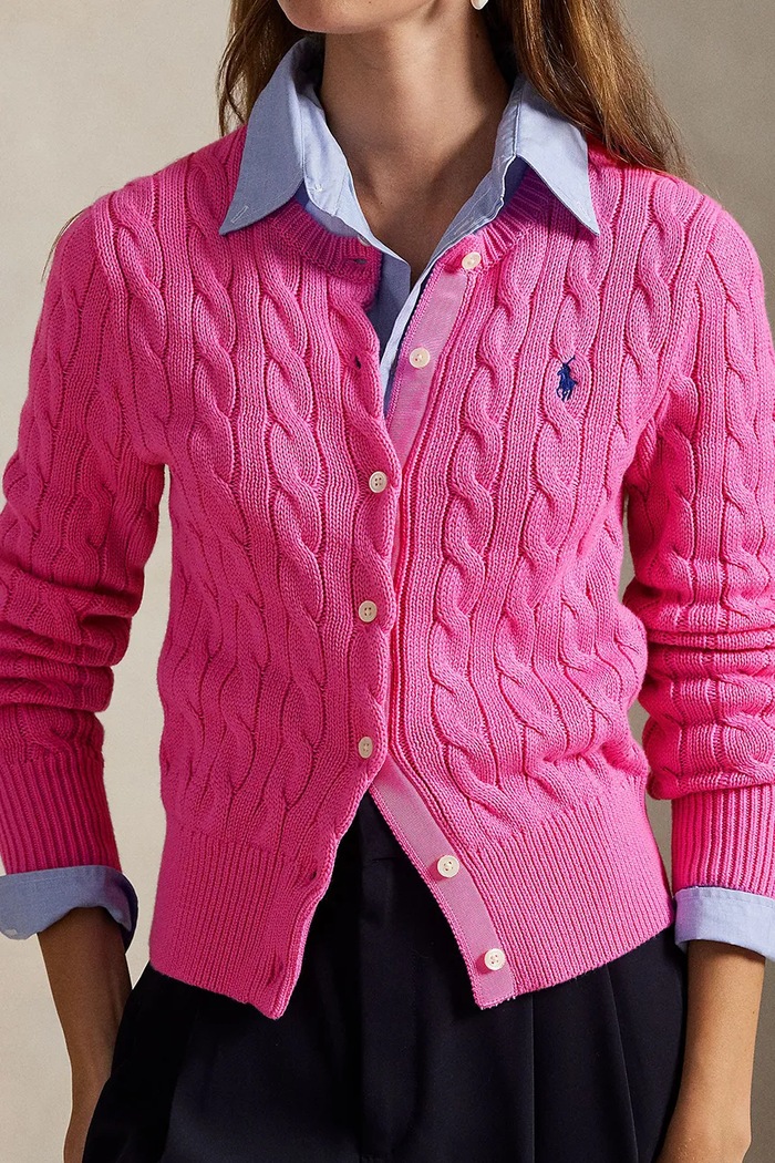 Polo Ralph Lauren ζακέτα Γυναικεία βαμβακερή ροζ 211971868