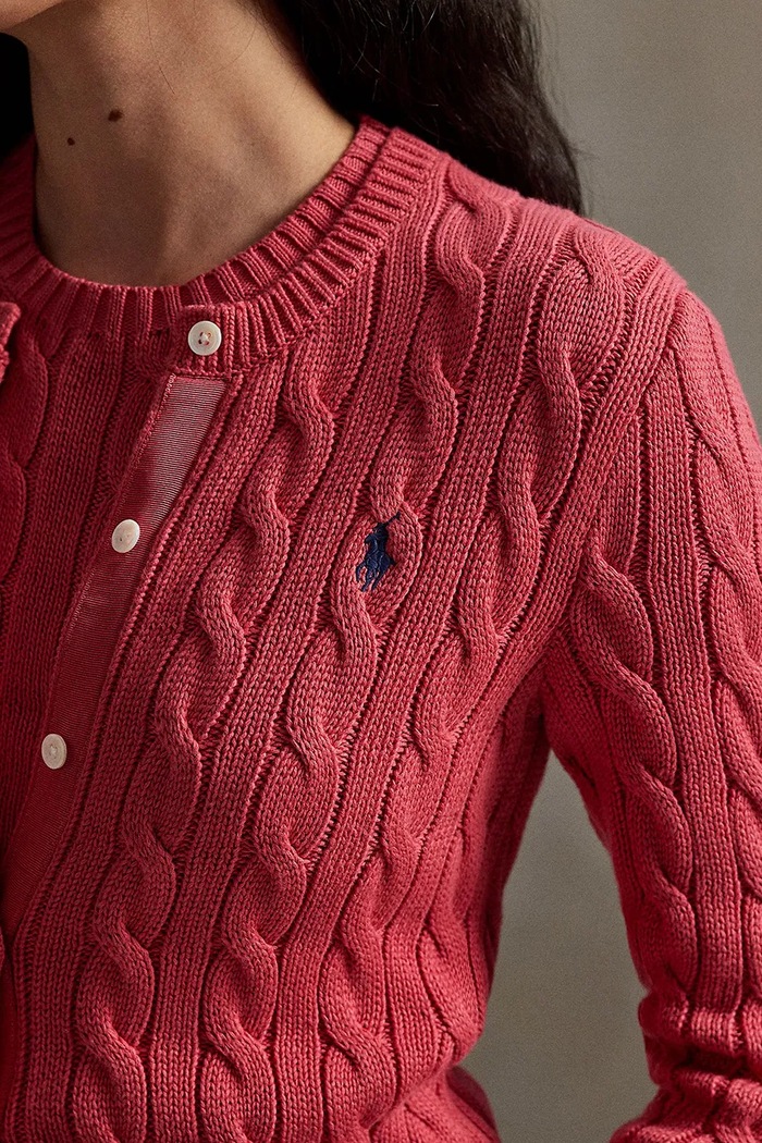 Polo Ralph Lauren kardigan dámský bavlněný červená 211971868