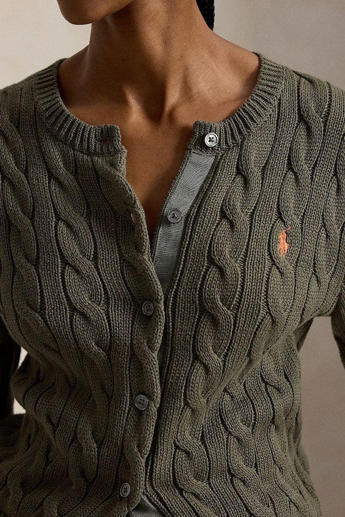 Odzież Polo Ralph Lauren Kardigan damski bawełniany 211971868 zielony