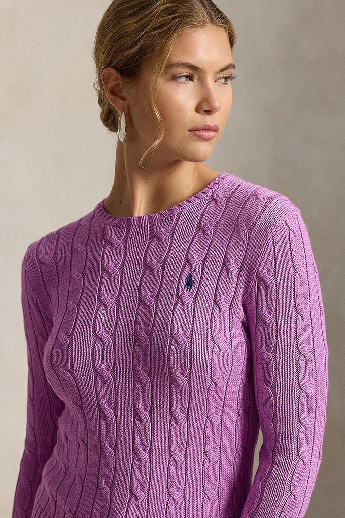 Polo Ralph Lauren sweter damski bawełniany fioletowy 211971869